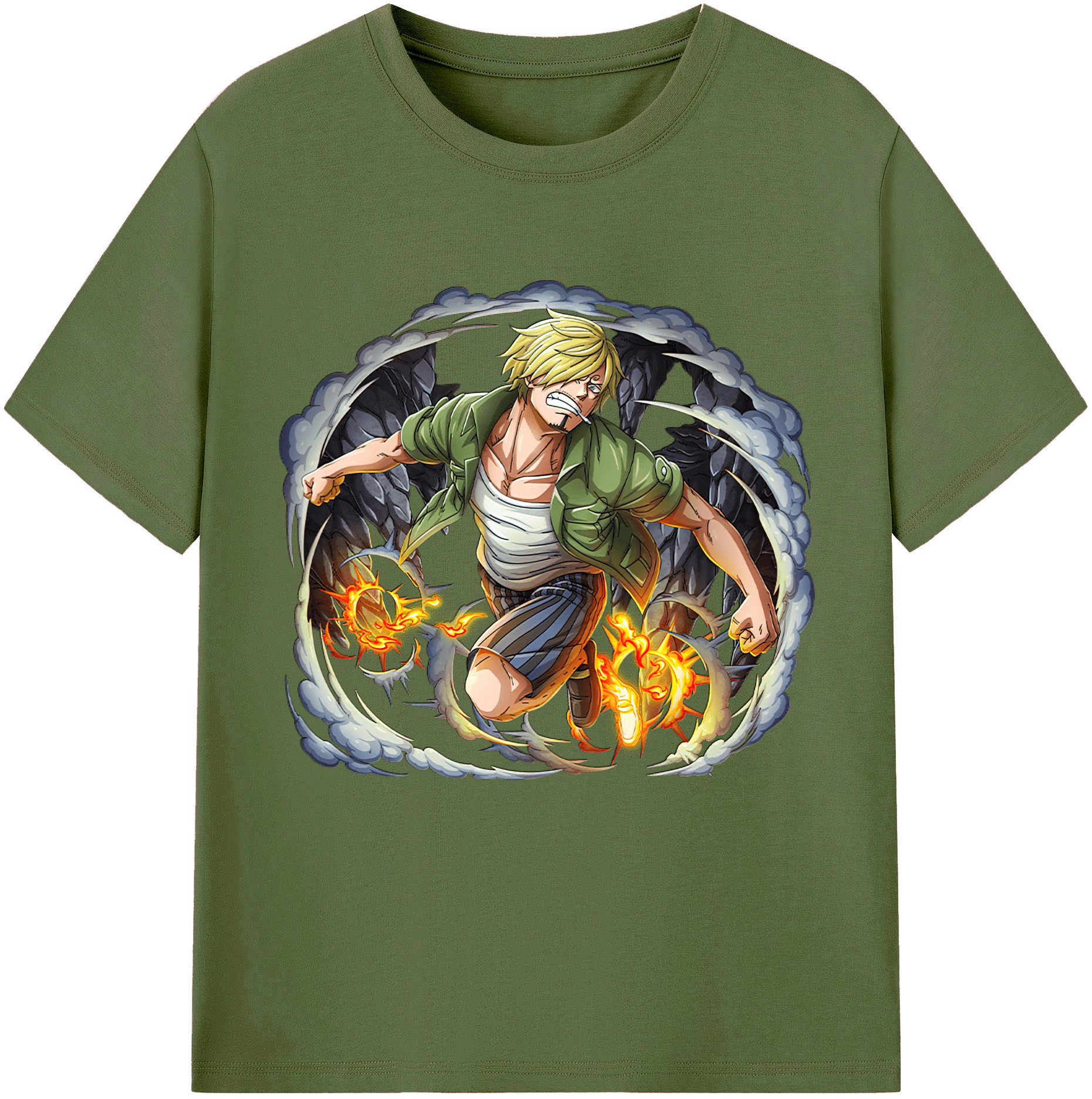 ワンピース サンジ ONE PIECE Sanji 綿100％半袖Tシャツ（フロントプリント）